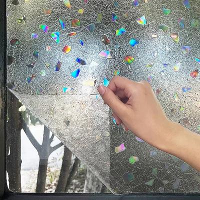 Pellicola Arcobaleno 3D per Finestre Adesivo Statico Autoadesivo Pellicola per Finestre Adesivi per la Privacy per Vetri del Bagno Decorazione Colorata Anti-UV