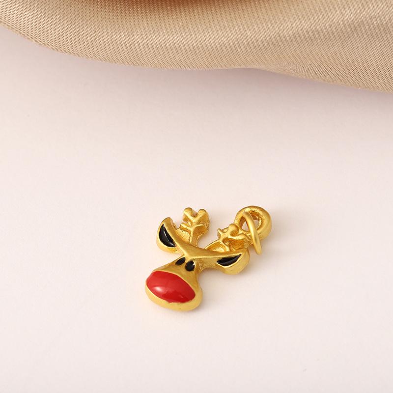 DIY Fashion Cartoon Christmas Ornament - Gold Drip Bull Head Pendant, Personalized Holiday Series