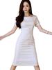 ISLAYCAOLILA Cabaret Mini Club Party Tight Midi Boat Short Vertical High Popular C58 Elsa Light Dress, Dress, Dress, Dress, Dress, Neck,