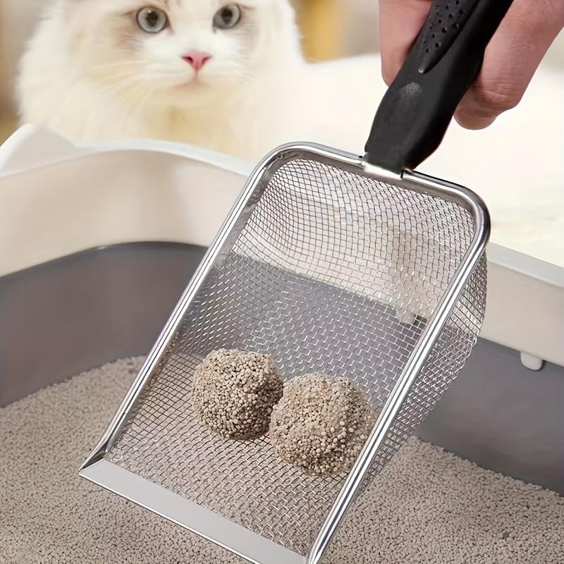 Stainless Steel Cat Litter Scoop with Ergonomic Handle - Durable, Easy-Clean Design for Fine Litter,Ideal for Scooping Cat Waste,Pet Waste Management