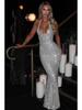 2024 Γυναικείο Αμάνικο Bodycon Φόρεμα Halter με Σχέδιο που Σφίγγει τη Μέση - Σέξι Μονόχρωμο για Φθινόπωρο/Χειμώνα