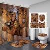 Moon Leopard Cheetah Shower Curtain Sets Bathroom Decor Set Animals Bathroom Shower Curtain And Bathroom Accessories Waterproof