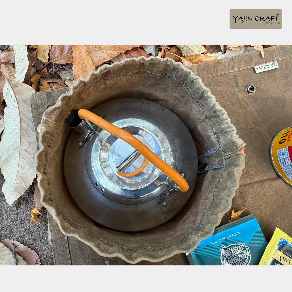 YAJIN CRAFT Kettle Storage Bag, BBQ, Picnic, Outdoor Camping Gear