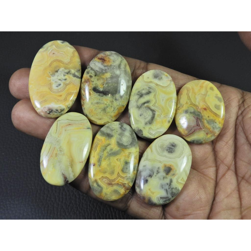 274Cts. Natural Australian Crazy Lace Agate Oval Cabochon Gemstone 07Pcs Lot C-1191