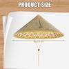 36cm Fishing Hat Sunshade Chinese Straw Hat Handmade Rattan Hat Stylish Straw Hat with Adjustable Chin Strap Fisherman Hat