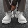 Herrenschuhe Nische Derby Schuhe Innere Höhenerhöhung Großer Kopf Lederschuhe Retro High Street Weiße Lederschuhe 95557-J