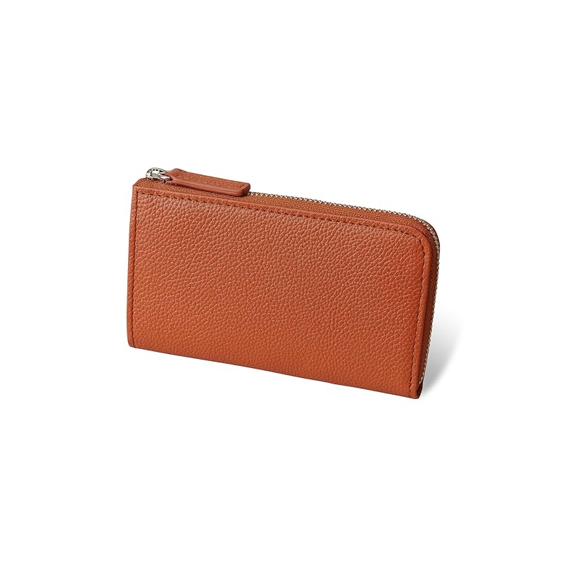 [Business Leather Factory] Multi-wallet Water repellent original leather cow leather unisex compact 5 pockets coin purse YKK zipper (Sienna camel)