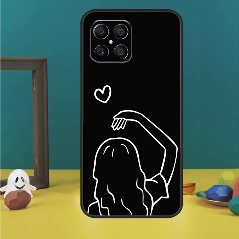 Cartoon Couple Love Boy Girl For Huawei P30 Lite P50 P40 P20 Pro P Smart Z Nova 9 5T Cover For Honor 50 X9 X8 X7 Case