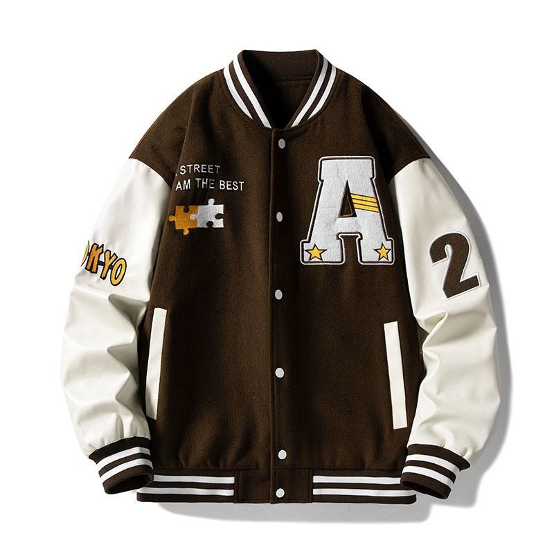 Spring Autumn Wear Loose Baseball Uniform American Retro Trend Embroidery Jacket Men's