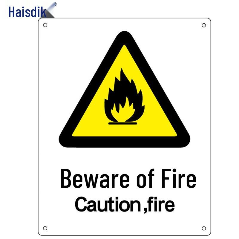 Hysic HK-70 Aluminum Safety Warning Sign - Beware of Fire