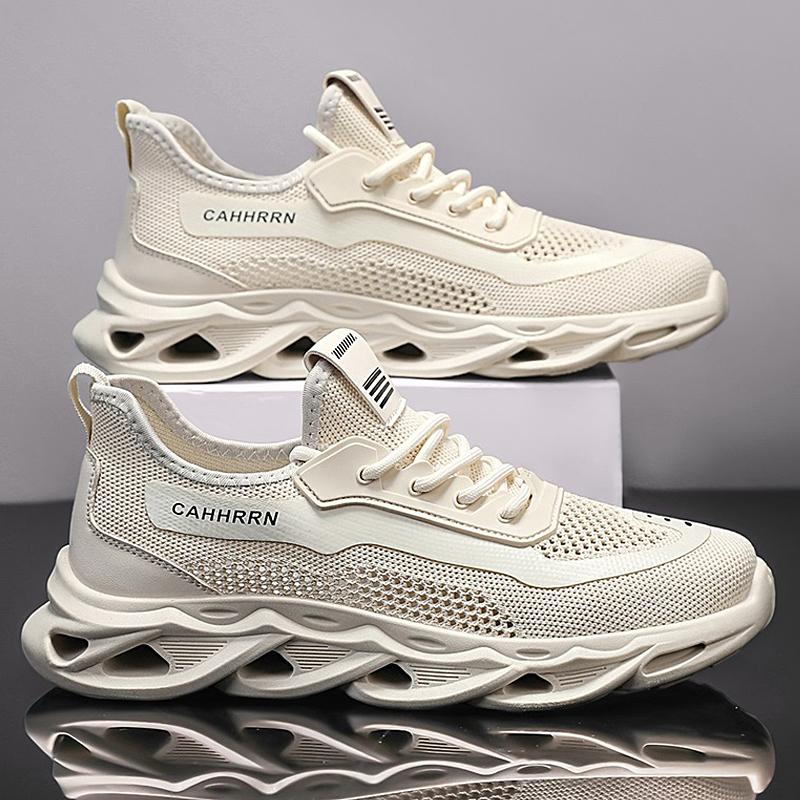 Fashion Men Casual Sports Shoes Breathable Lightweight Sneakers Outdoor Mesh Black Running Shoes Athletic Jogging Tennis Walking Shoes
