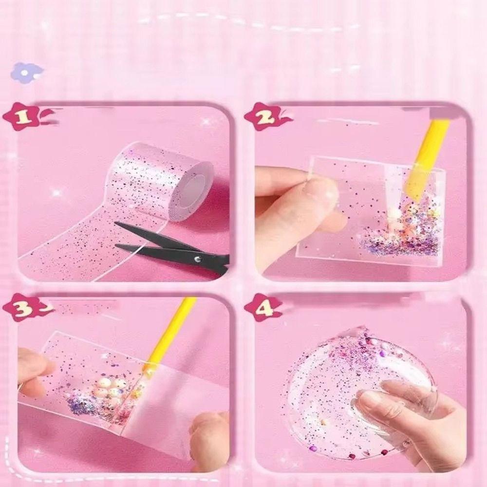 Nastro a Bolle Gonfiabili Adesivo Glitter Colorato Nastro Nano ad Alta Adesività Nastro a Bolle Nano