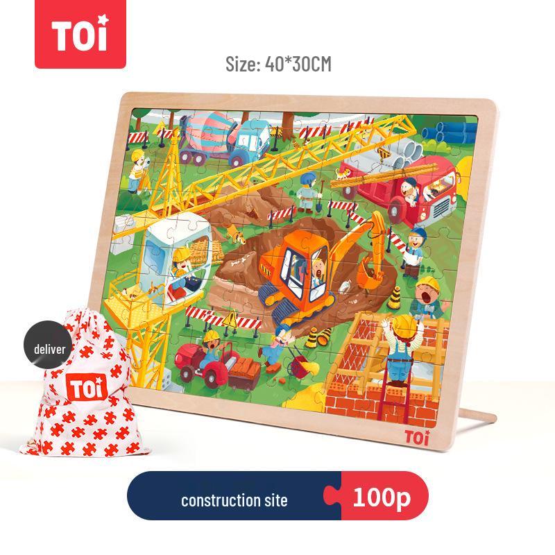 

Деревянный пазл TOI из 100 деталей для детей, серия раннего развития для мальчиков и девочек от 3 лет