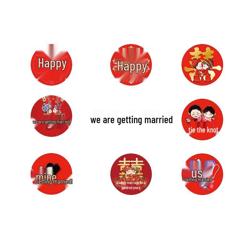 Happy Newlyweds Wedding Blessing Stickers - 500/Roll