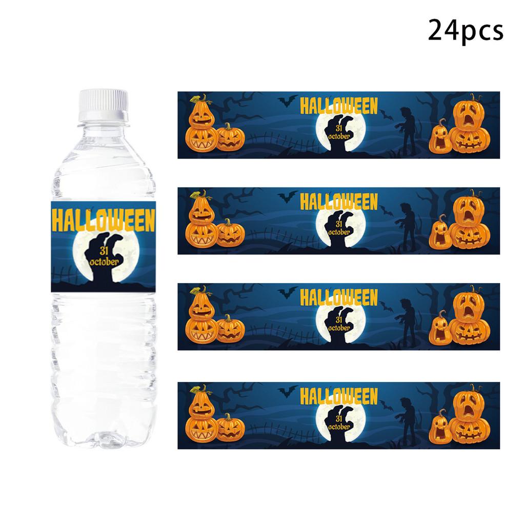 Self Halloween Adhesivewine Bottle Stickers With Pumpkin Print For Party Venue