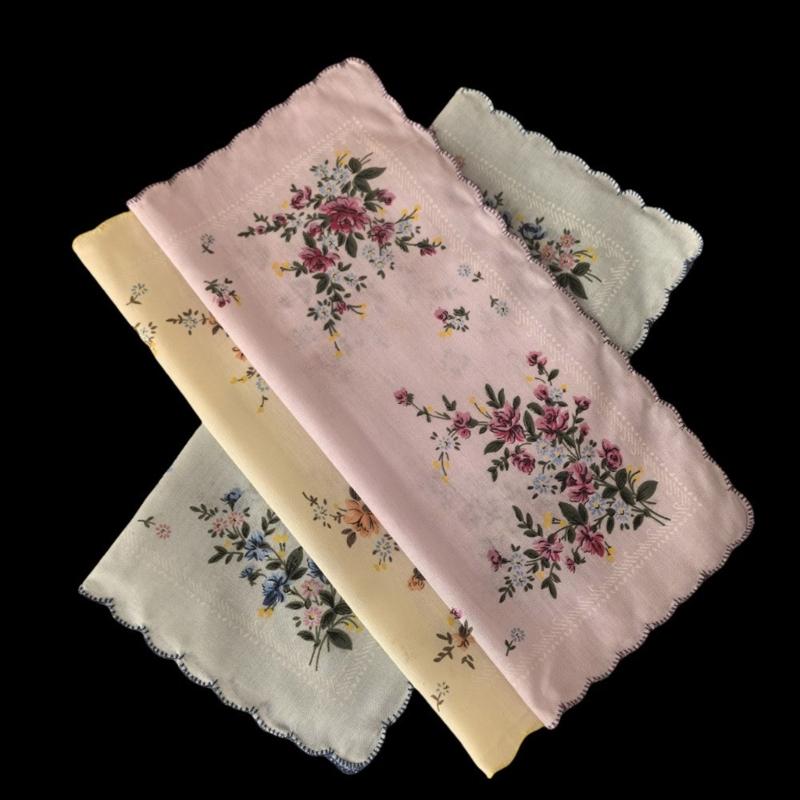 Lady Square Handkerchief Cloth Flower Women Child Print Face Hand Towel Hanky Wedding Christmas Gift