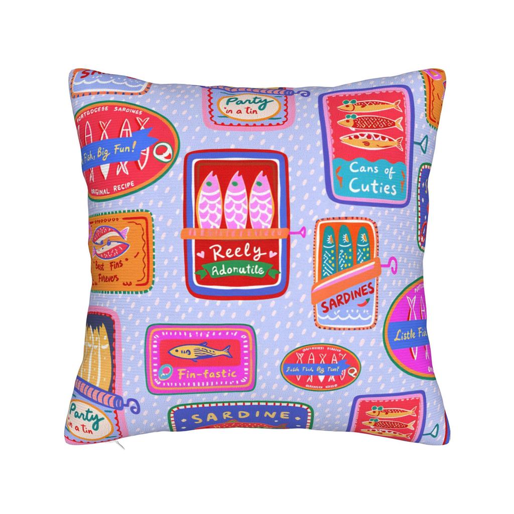 Cuadros Decorations Sardines Nordic Pillow Case Soft Pillow Cover For Living Room Sofa Kawaii Pillowcases