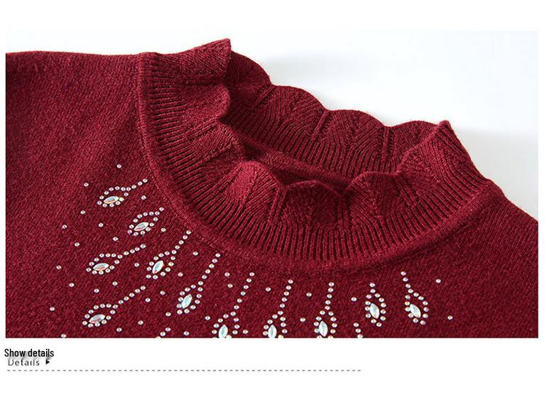 Mother-in-law Style Autumn Knit Cardigan Set for Middle-aged and Elderly Women