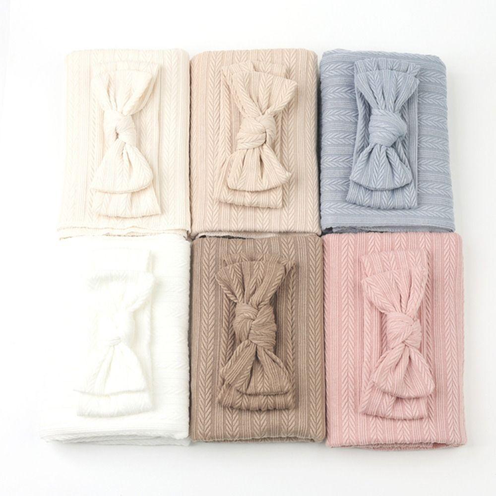 Soft Fabric Infant Swaddle Blanket Solid Color Baby Receiving Blanket  Home Swaddling