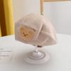 Winter Knit Beret Hat for Baby Cute Cartoon Bear Infant Painter Cap Autumn Winter Warm Woolen Kids Artist Caps