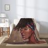 African American Black Girl Fleece Throw Blanket Ultra Soft Cozy Afro Woman Decorative Flannel Blanket for Home Bed Couch Chair