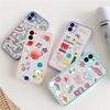 Silicone cartoon cute applicable Apple 14pro max painted 12pro mobile phone case TPU frame 12 protective case