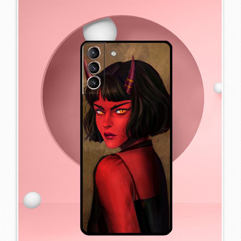 Devil Woman Case For Samsung Galaxy S25 Ultra S25 FE S20 S21 S22 S23 Plus S9 S10 S24 Ultra Cover Funda