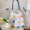 Hanfeng Summer Largecapacity Hand Carry Shoulder Bag Drawstring Shopping Bag Fresh Floral Tote Bag Underarm Bag