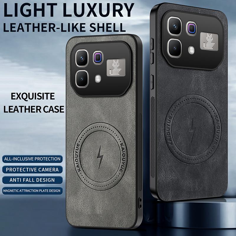 For Infinix Note 60 Pro Case Luxury PU Leather Skin Magnetic Magsafe Protective Back Cover For Infinix Note60 Pro Phone Shell