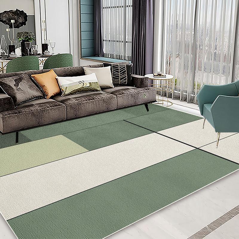 Simple Green Carpets for Living Room Decoration Hong Sofa Area Non-slip Floor Mat Light Luxury Bedroom Cloakroom Rugs Washable