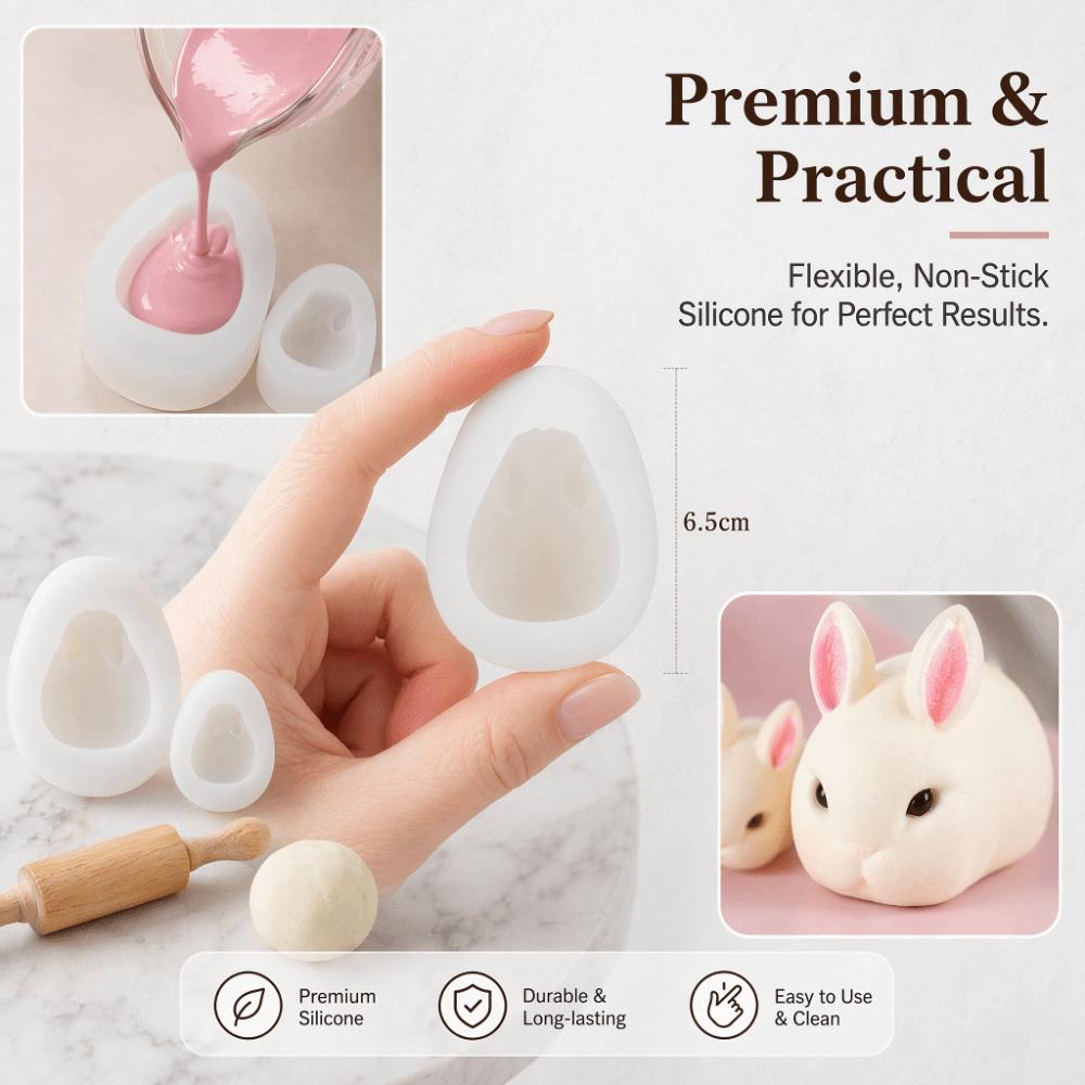 Stampo in Silicone per Conigli in Resina per Uso Alimentare Rilascio Facile Stampo 3D per Coniglietto Stampo in Silicone per Coniglietto Produzione di Caramelle