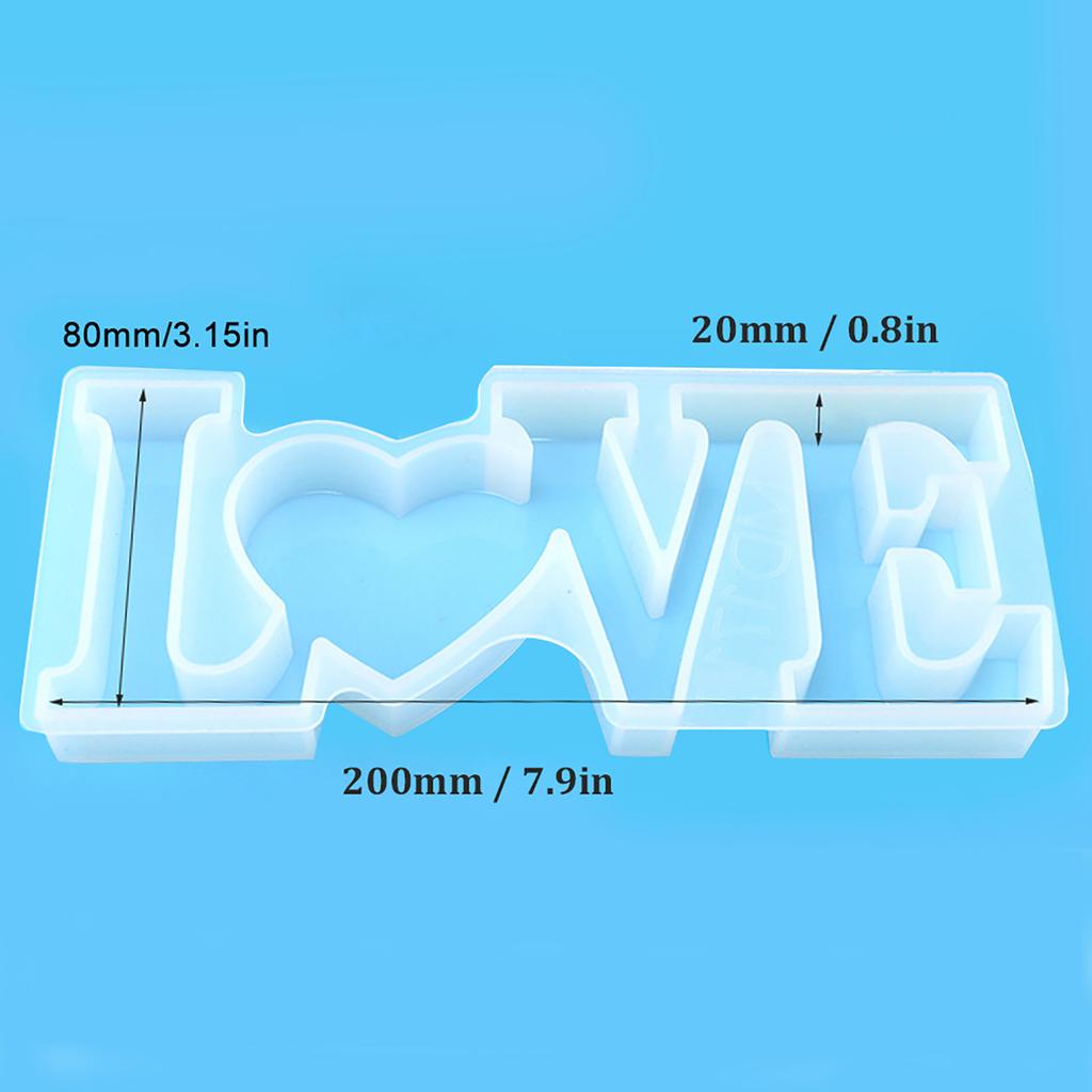 Silicone Mold Transparent LOVE Letter Shape Dry Flower  Hand Made Decoration Craft