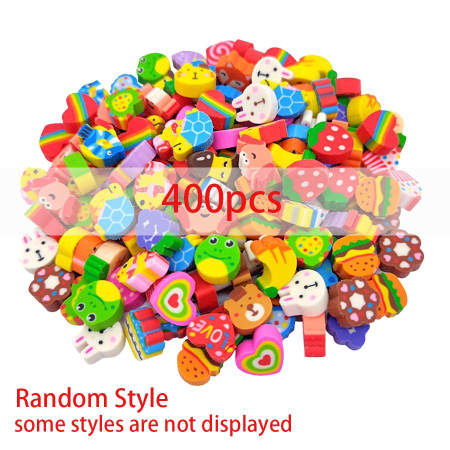 50/100/400pcs Mini Rubbers Cartoon Themed Eraser for Writing Drawing Correction Cute Vibrant Portable Office Study Supplies XJM