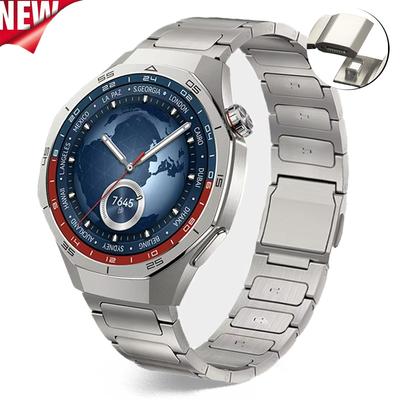 22mm Titanium Metalen Band Voor Huawei Watch GT5Pro GT4/3 46mm Ultimate Magnetische Gesp Armband voor Amazfit Balance GTR 47mm Band