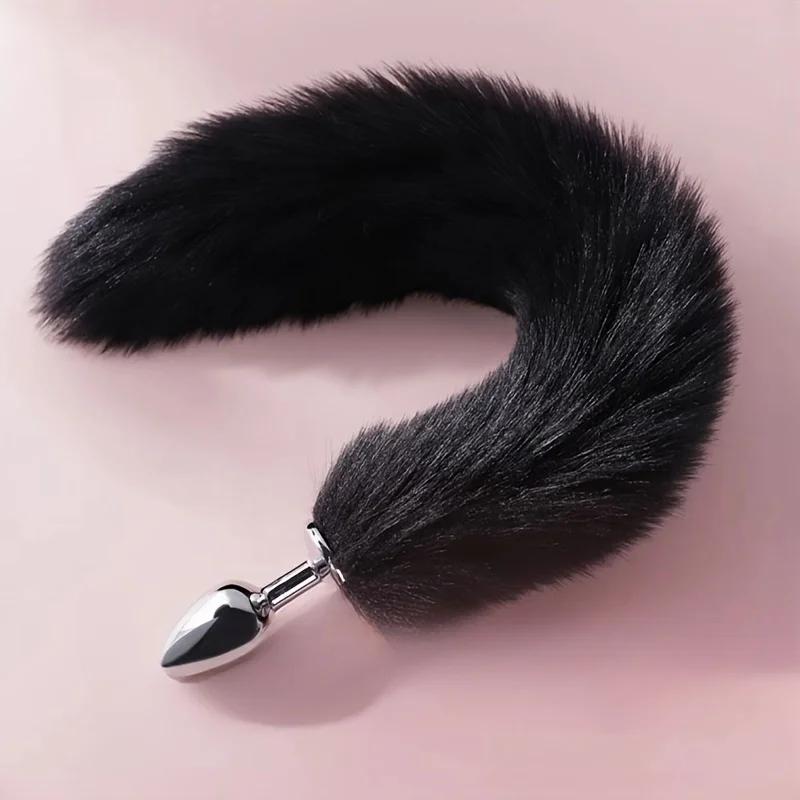 Mini Anal Plug with Fox Tail for Butt Plugging, SM Sex Toys and Punishment Tools for Adult Discipline