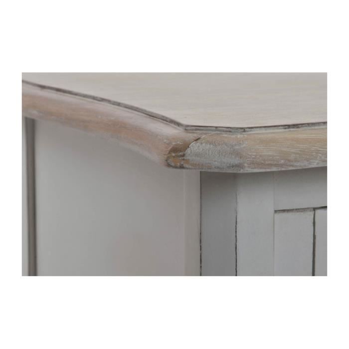 Console Classique en Bois Blanc et Plateau Bois Cérusé 0,000000 Gris