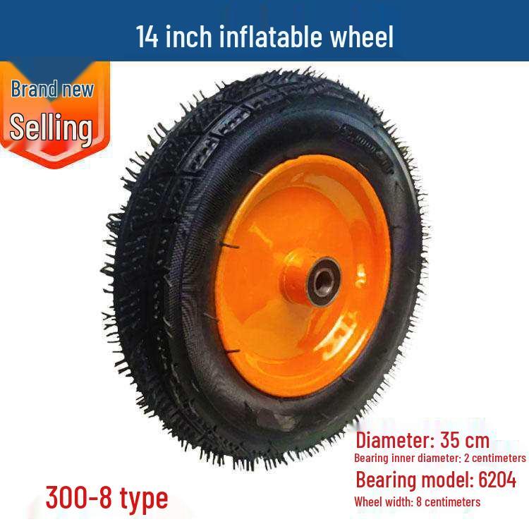 Inflatable Wheels Set: 2x 10", 6", & 14" Wheels; 4" Tiger Cart Tire; 8" Hand Truck Wheel