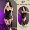 Sexy underwear Sexy mesh perspective suspender vest underwear Two-piece set Hot slim home private pajamas