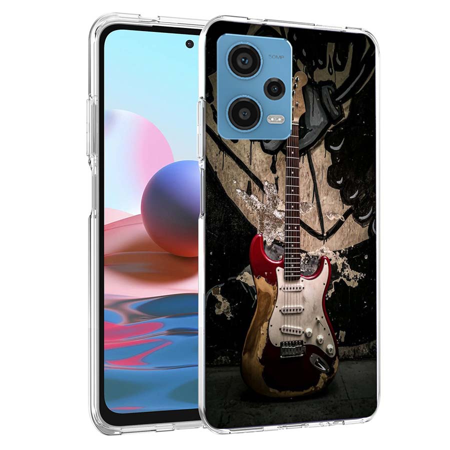 Retro Rock Music Electric Guitar Phone Case For Redmi Note 13 12 14 15 Pro Plus 13R 11 11T 11E 11S 10 Pro 10S 9 9S Cover Cell Cl