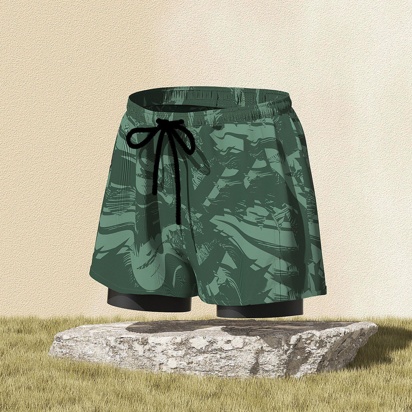 

Мужские 5-дюймовые плавки с компрессионной подкладкой Шорты для плавания 2-в-1 Эластичные быстросохнущие дышащие пляжные шорты для мужчин Купальник Купальный костюм Купальники XL зелёный