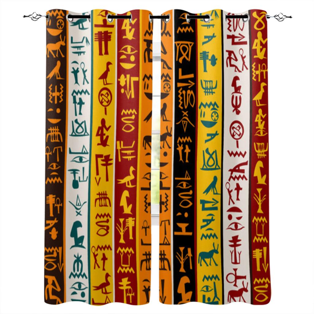 Ethnic Tribal Geometric Pattern Window Curtain For Living Room Bedroom Luxury Home Kitchen Decor Items Curtains
