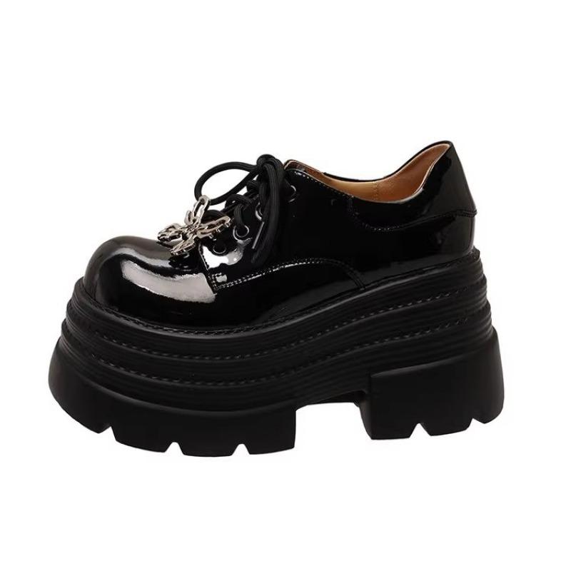 Fashion Small Leather Shoes Women's Spring New Butterfly Bow Super High Heels Simple Comfortable Versatile  Thick Soled Shoes