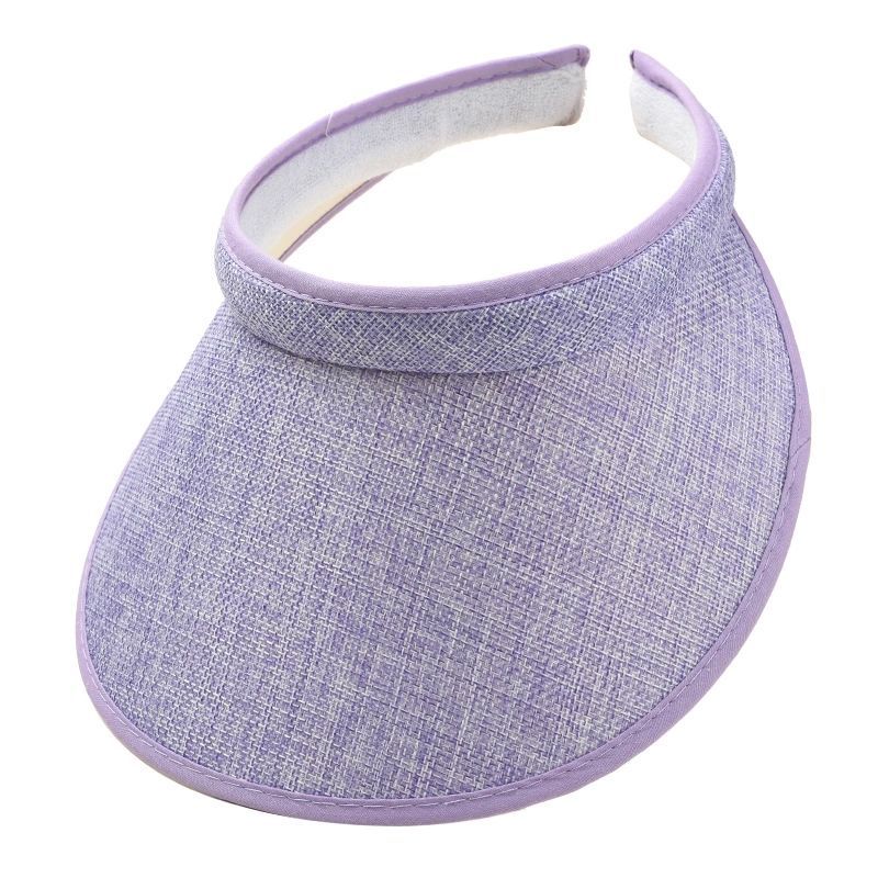 Women Summer Empty Top Visors Sun Hat Simple Solid Color Wide Brim Sunscreen Cap Female Outdoor Adjustable Travel Beach Hats