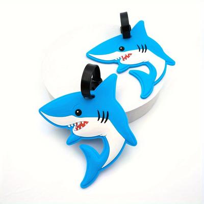 1pc Shark Luggage Tag Pendant Accessories, Travel Necessities, Airport Checked Luggage Items Anti-Lost Tag Boarding Pass
