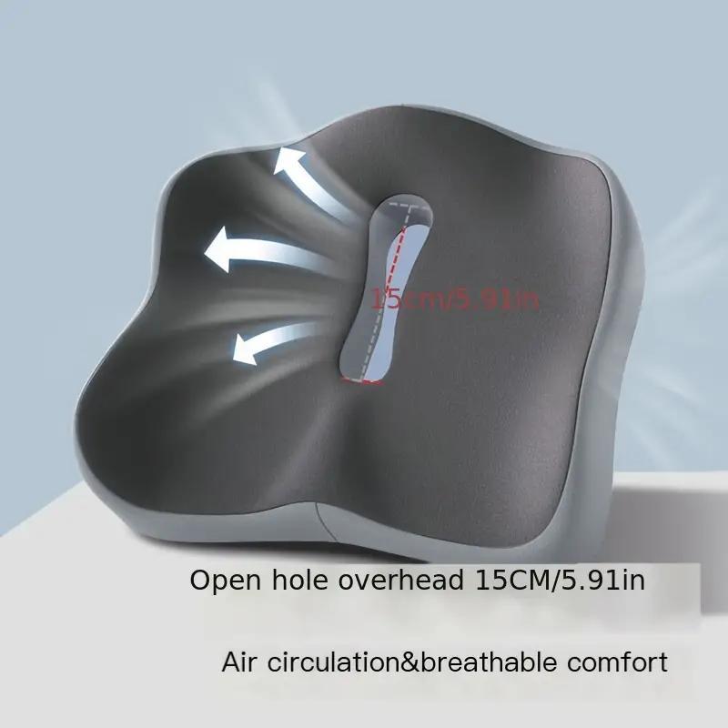 1PC Memory Sponge Tailbone Seat Cushion, Summer Car Seat Cushion with Good Air Permeability, Washable Cover, Non-slip and Soft Support Pad
