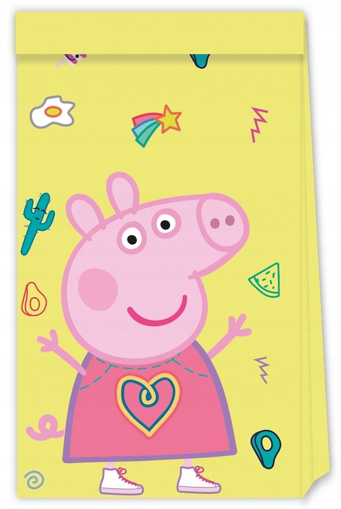 Torby Papierowe Świnka Peppa Pig Prezenty 4Szt