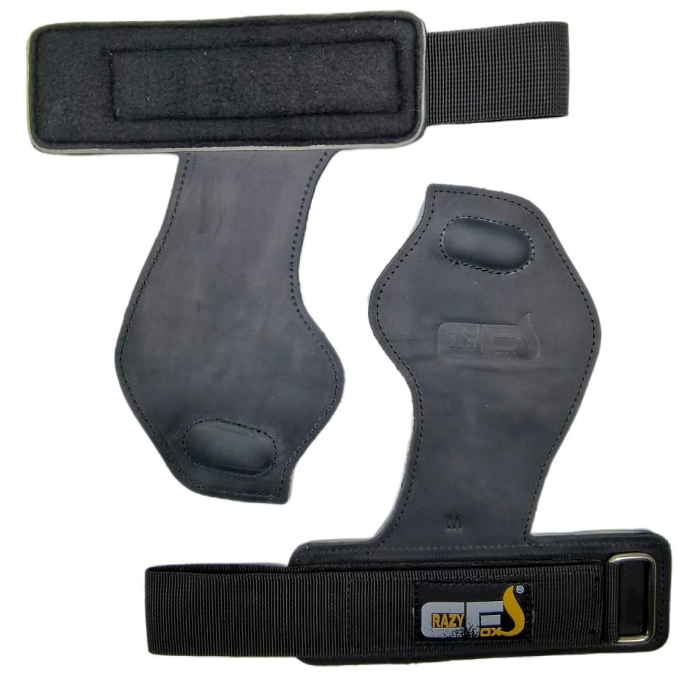 FitnessLeather Lifting Straps/ WOD Straps Lifting Wrist Straps Genuine Leather Grip Assistance for Powerlifting Bodybuilding leather чёрный