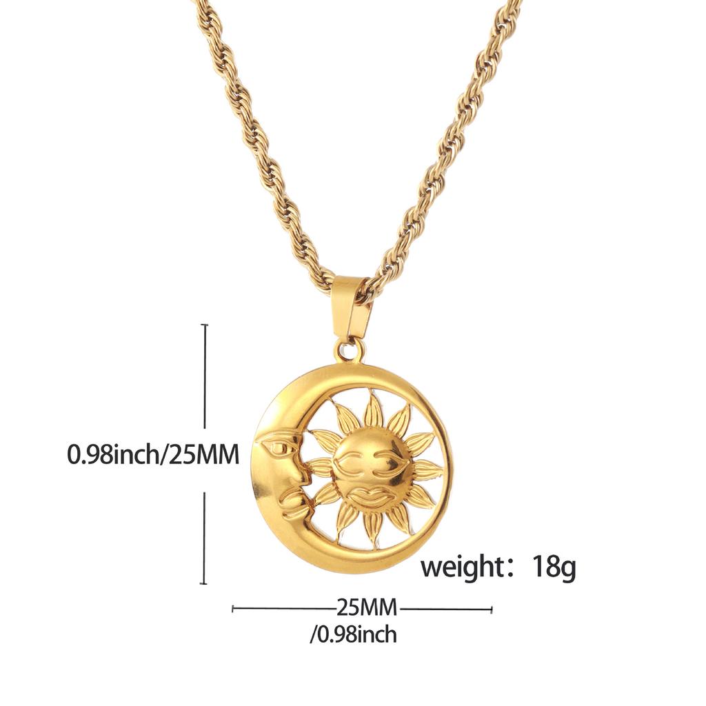 Pendant Sun Moon Star Round Accessories Versatile Jewelry Necklace