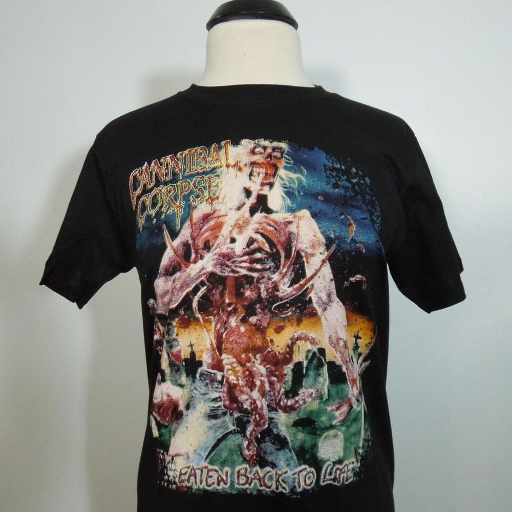 

CANNIBAL CORPSE Eaten Back To Life Выпускающий S Маленькая футболка Черная Логотип группы Унисекс Футболка S