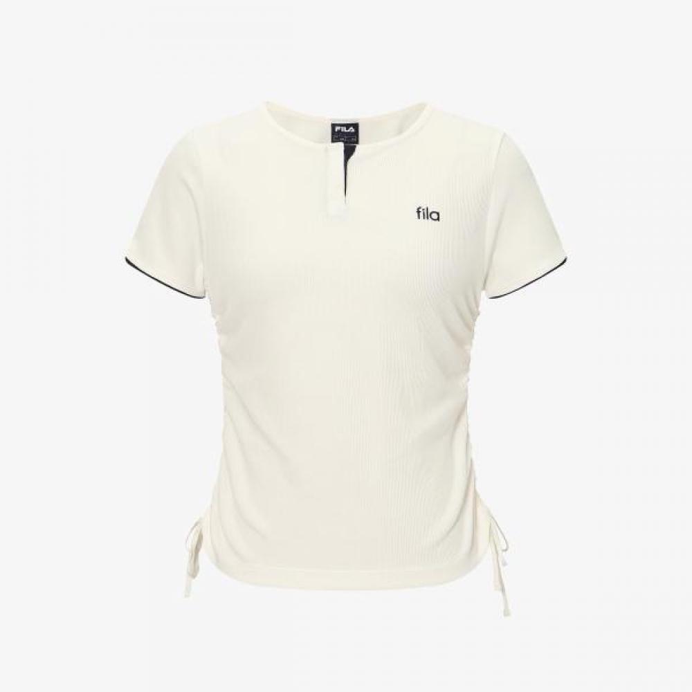 

Fila Women S Waffle Training Shirring T ShirT WHITEIVORY/WS(W85)